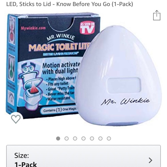 Toilet Nightlight Motion Sensor LED Mr Winkie Night Light 1-Pack Sticks to Lid Know Before You Go